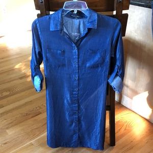 HAUTE MONDE BLUE TIE BELT DRESS 👗 ptp 19”